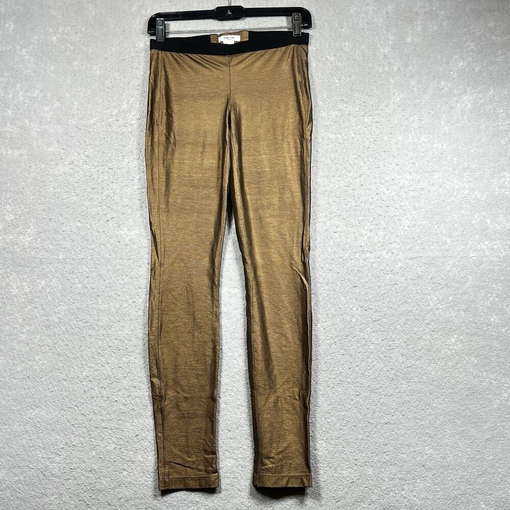 Helmut Lang Classic Gold Biker Leggings Women's Size 0 Made in the USA
